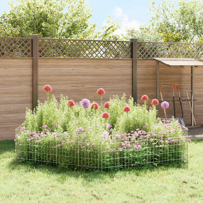 Garden Fence with Stakes 24 pcs 35 x 50 cm Mesh Silver