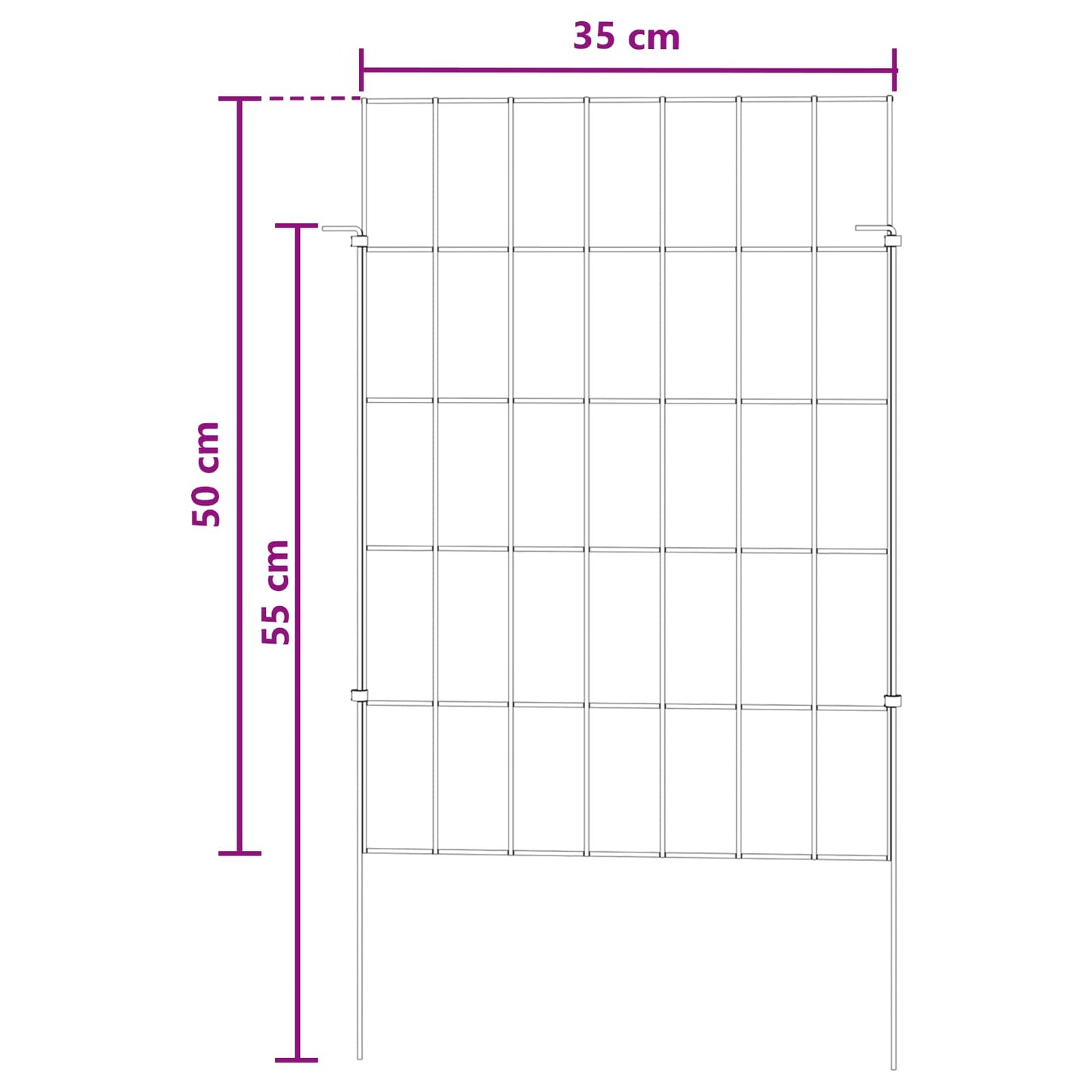 Garden Fence with Stakes 48 pcs 35 x 50 cm Mesh Silver