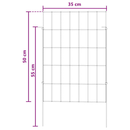 Garden Fence with Stakes 48 pcs 35 x 50 cm Mesh Silver