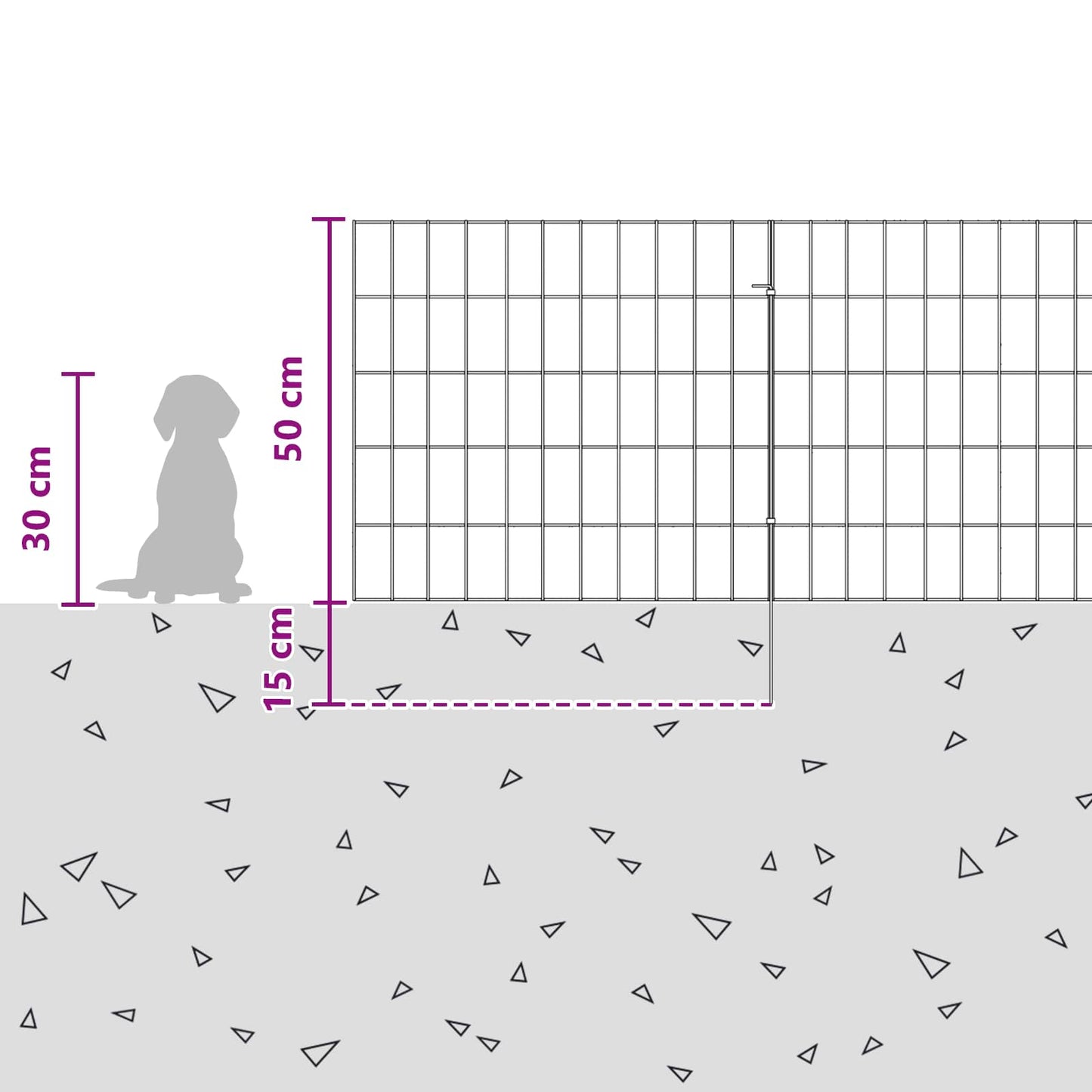 Garden Fence with Stakes 12 pcs 55 x 50 cm Mesh Silver