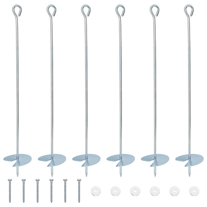Earth anchor 6 pcs Silver Ø10 x 60 cm Galvanized Metal