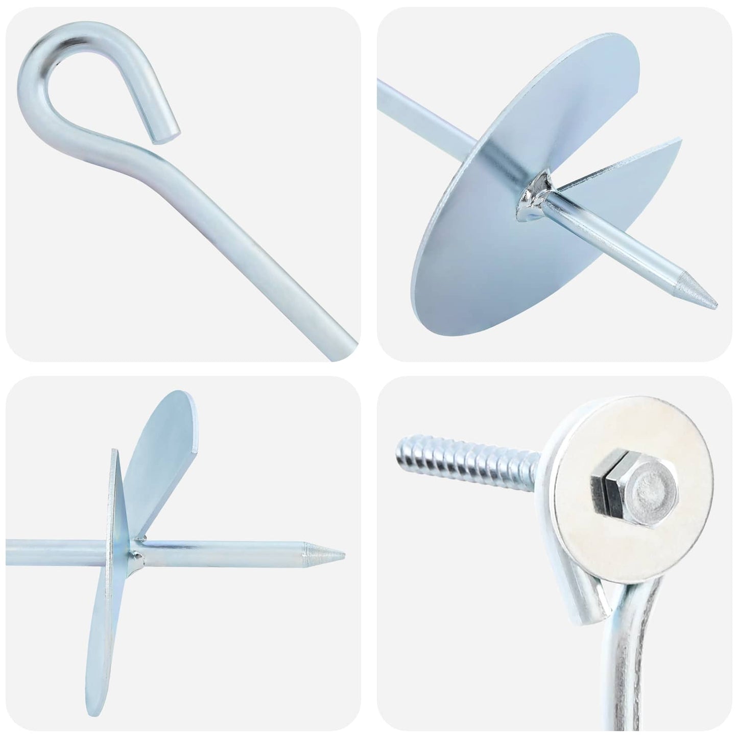 Earth anchor 10 pcs Silver Ø10 x 60 cm Galvanized Metal