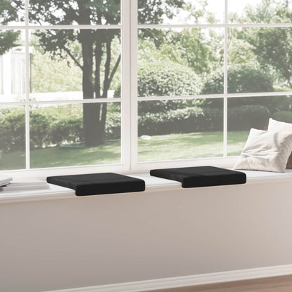 Bench Cushion 2 pcs Fabric Black Depth 35 cm