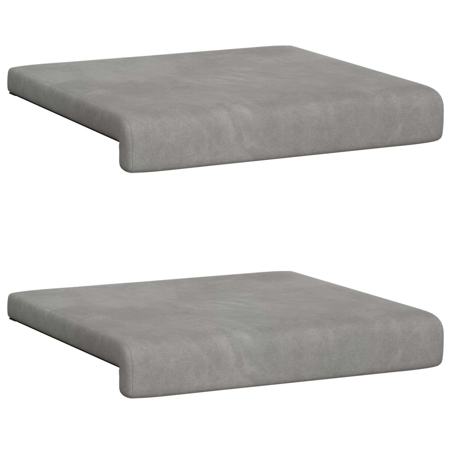 Bench Cushion 2 pcs Velvet Light Grey Depth 35 cm