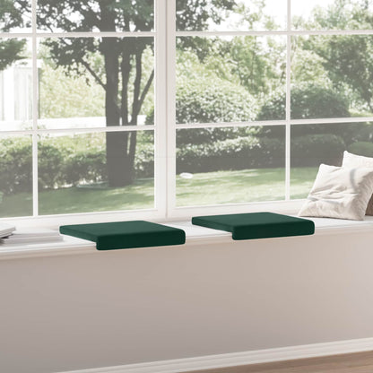 Bench Cushion 2 pcs Velvet Dark Green Depth 35 cm