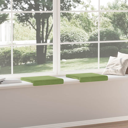 Bench Cushion 2 pcs Velvet Light Green Depth 35 cm