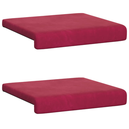 Bench Cushion 2 pcs Velvet Wine Red Depth 35 cm