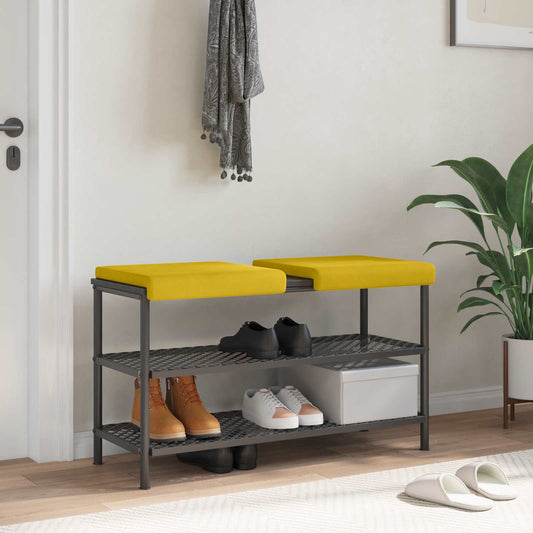 Bench Cushion 2 pcs Velvet Yellow Depth 35 cm