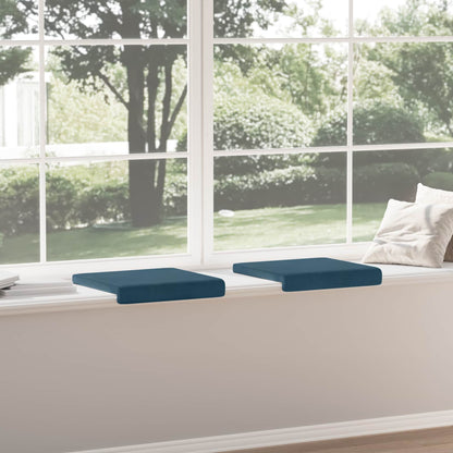 Bench Cushion 2 pcs Velvet Blue Depth 35 cm