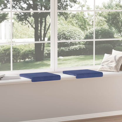 Bench Cushion 2 pcs Velvet Police Blue Depth 35 cm