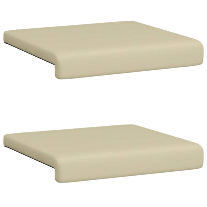 Bench Cushion 2 pcs Faux Leather Cream Depth 35 cm