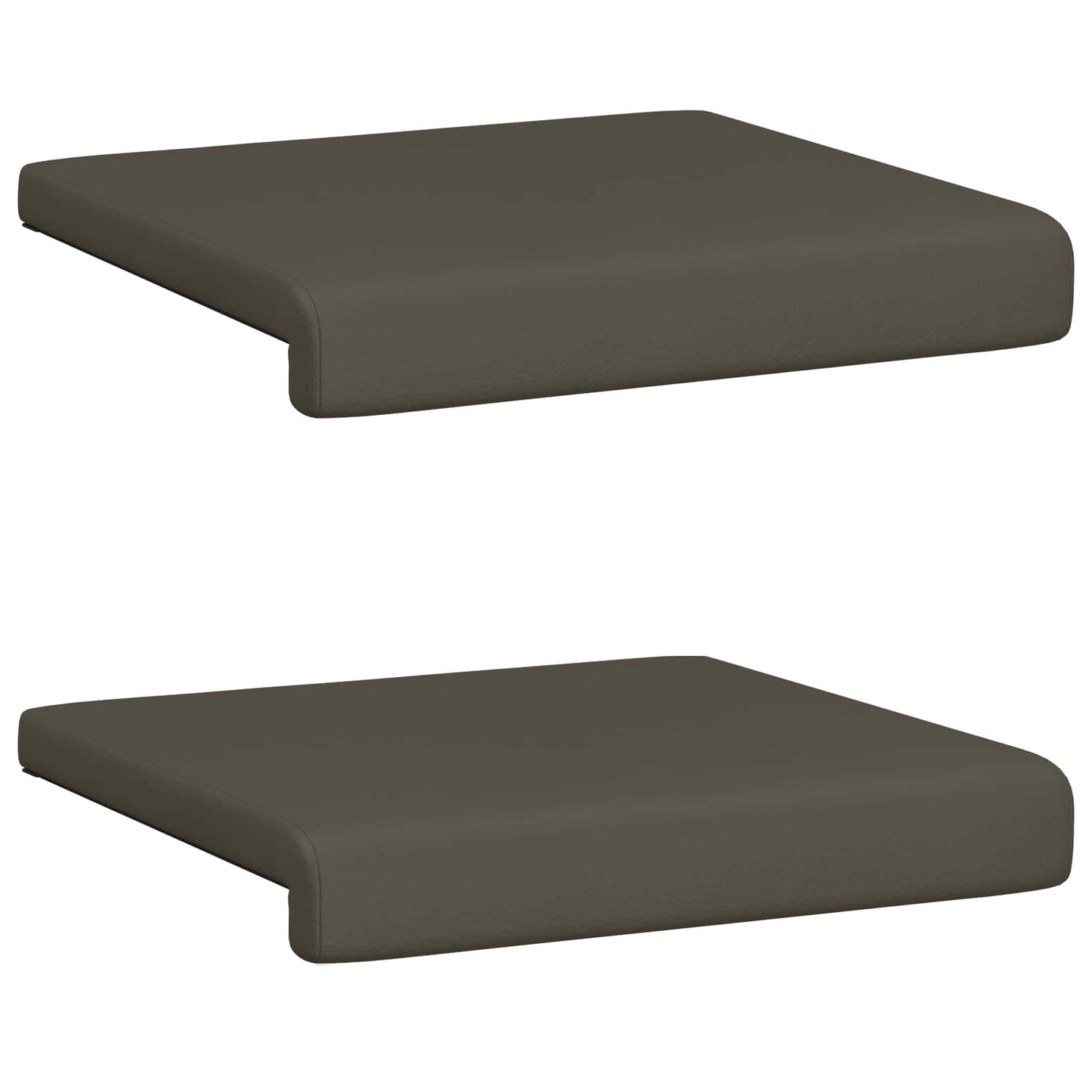 Bench Cushion 2 pcs Faux Leather Grey Depth 35 cm
