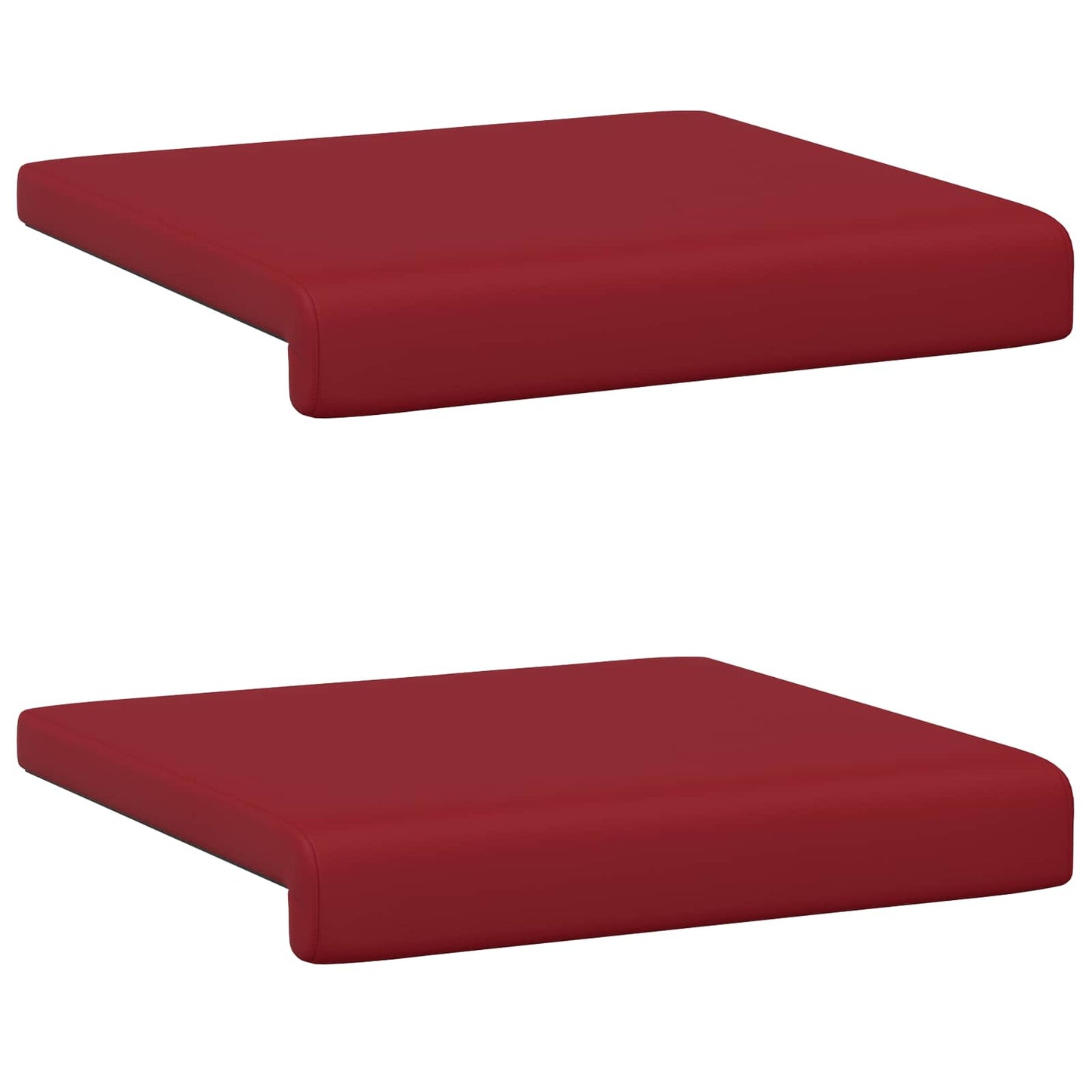 Bench Cushion 2 pcs Faux Leather Wine Red Depth 35 cm