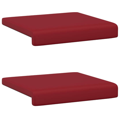 Bench Cushion 2 pcs Faux Leather Wine Red Depth 35 cm