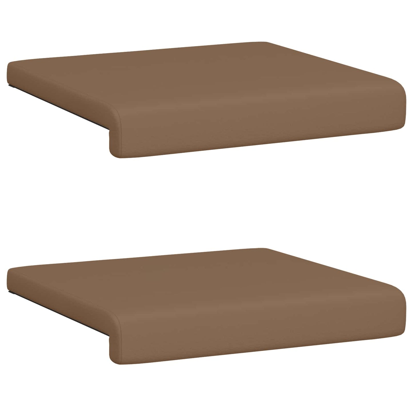 Bench Cushion 2 pcs Faux Leather Cappuccino Depth 35 cm