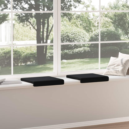 Bench Cushion 2 pcs Faux Leather Black Depth 35 cm