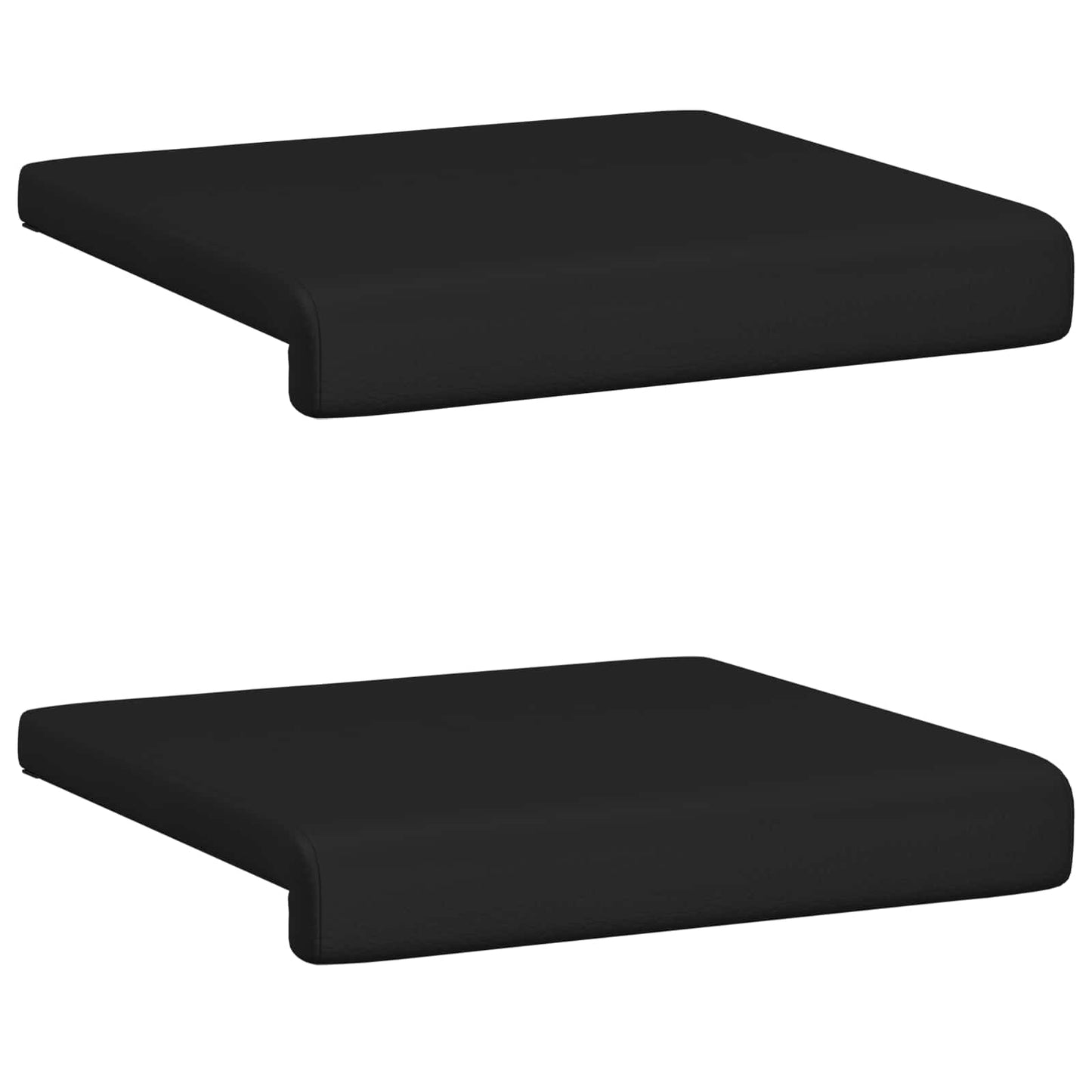Bench Cushion 2 pcs Faux Leather Black Depth 35 cm