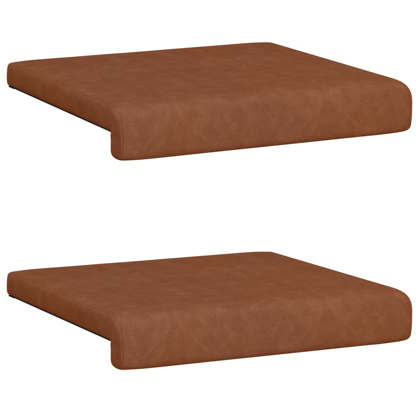 Bench Cushion 2 pcs Faux Leather Brown Depth 35 cm