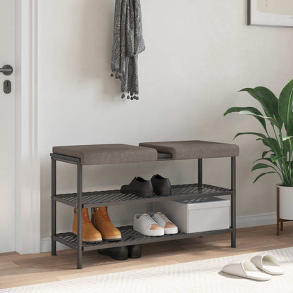 Bench Cushion 2 pcs Faux Leather Grey Depth 35 cm