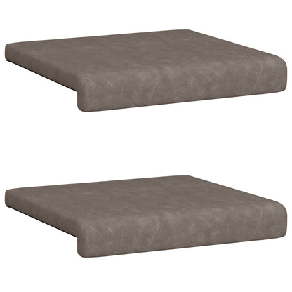 Bench Cushion 2 pcs Faux Leather Grey Depth 35 cm