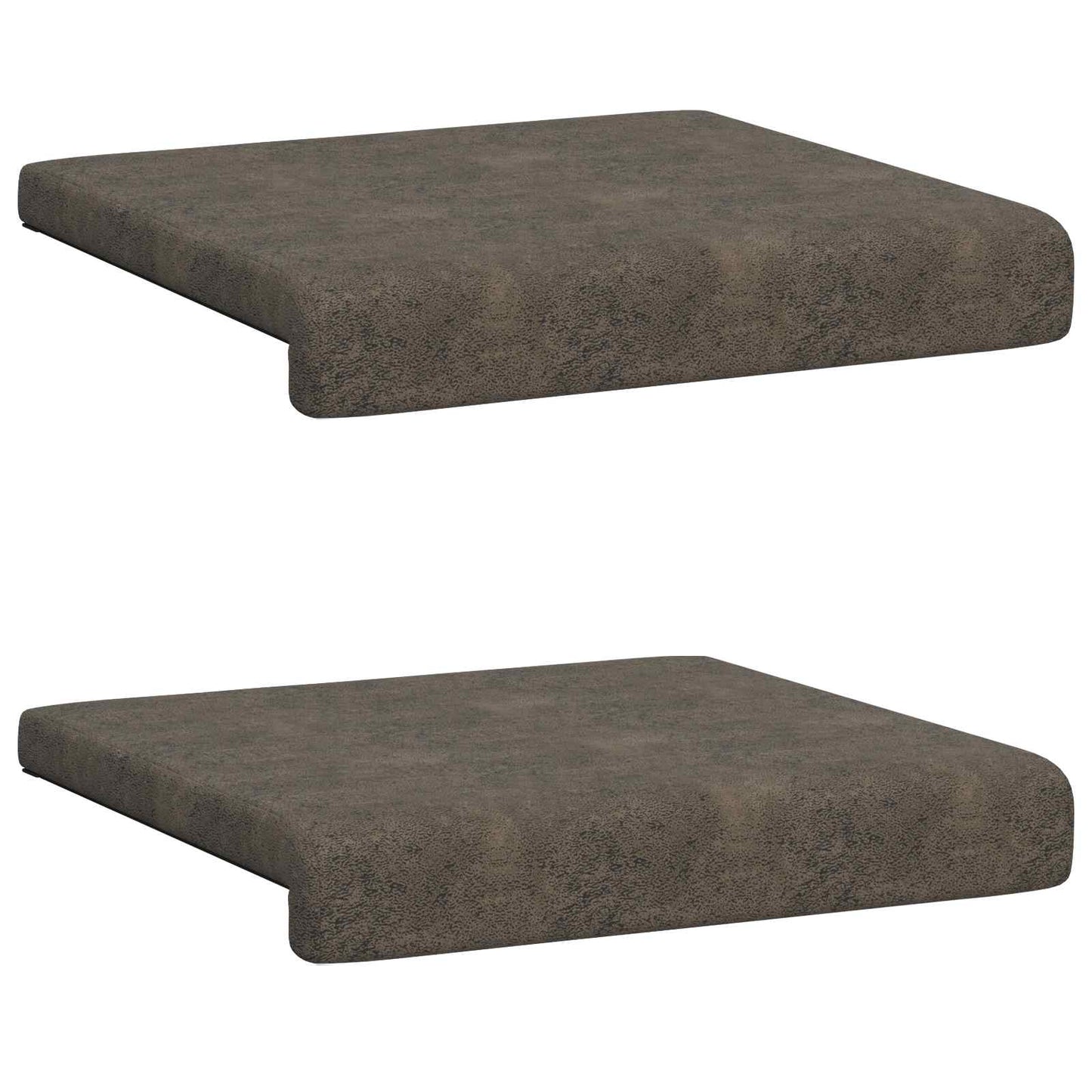 Bench Cushion 2 pcs Faux Suede Fabric Dark Grey Depth 35 cm