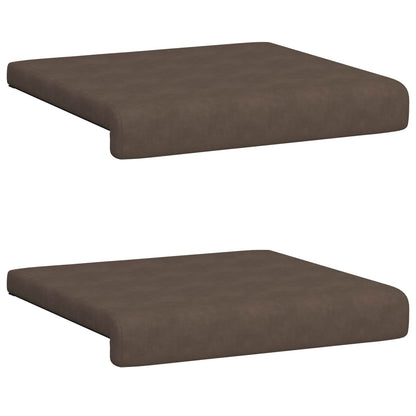 Bench Cushion 2 pcs Microfiber Brown Depth 35 cm