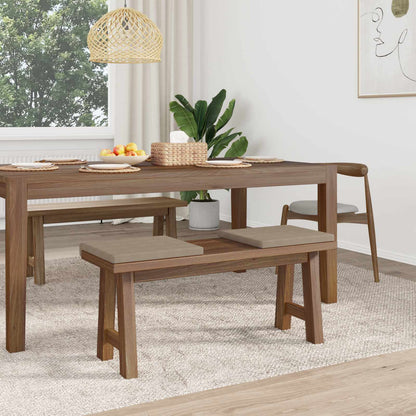 Bench Cushion 2 pcs Microfiber Taupe Depth 35 cm