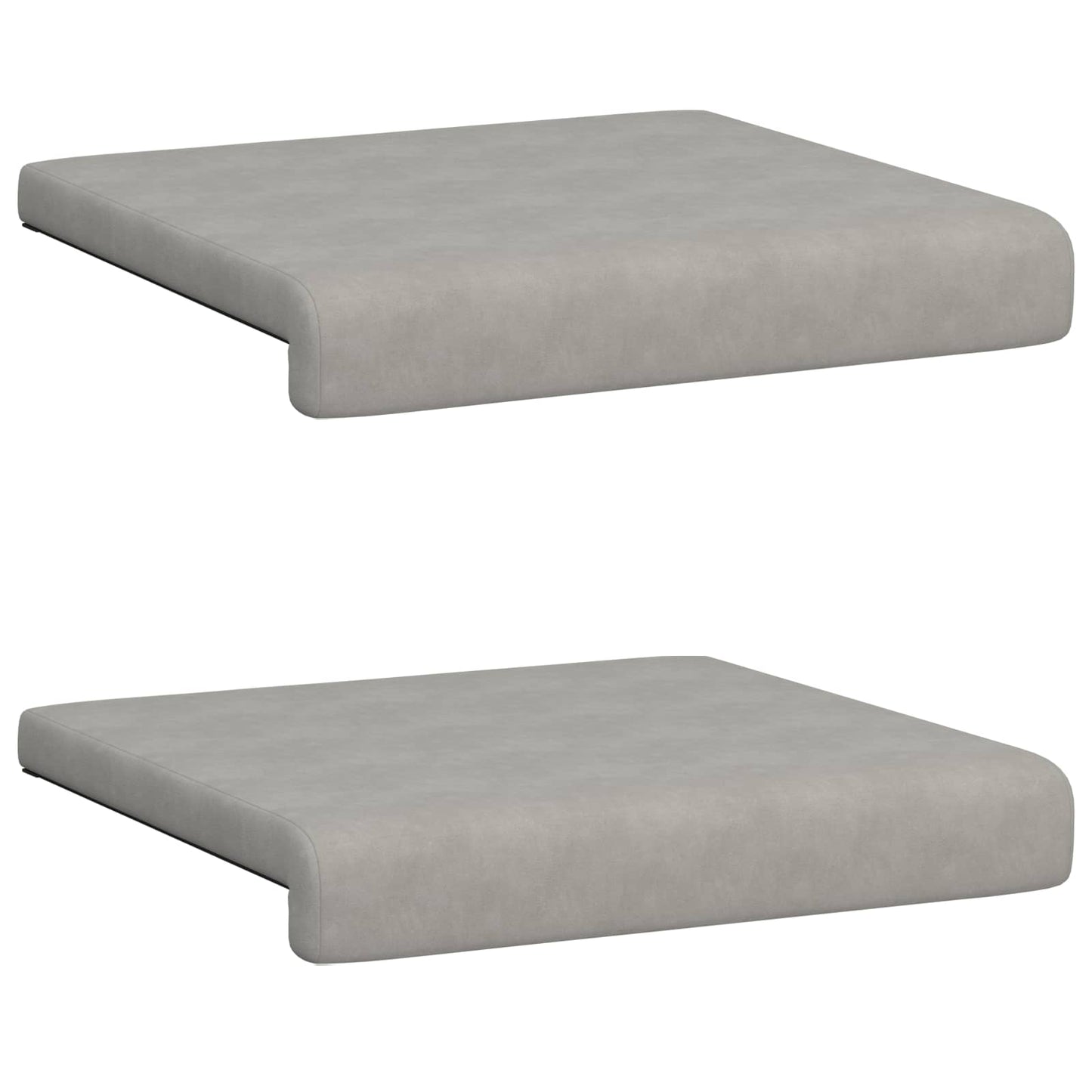 Bench Cushion 2 pcs Microfiber Light Grey Depth 35 cm