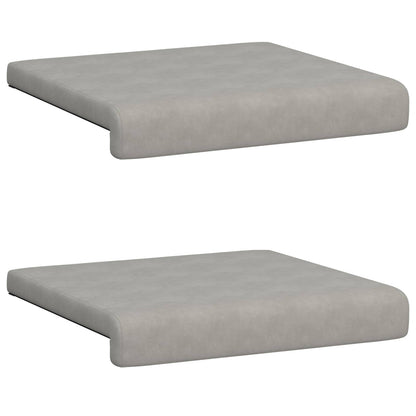 Bench Cushion 2 pcs Microfiber Light Grey Depth 35 cm