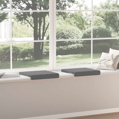 Bench Cushion 2 pcs Microfiber Dark Grey Depth 35 cm