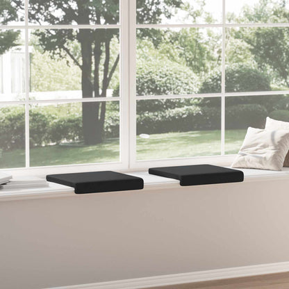 Bench Cushion 2 pcs Microfiber Black Depth 35 cm