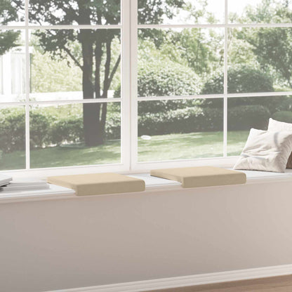 Bench Cushion 2 pcs Microfiber Cream Depth 35 cm