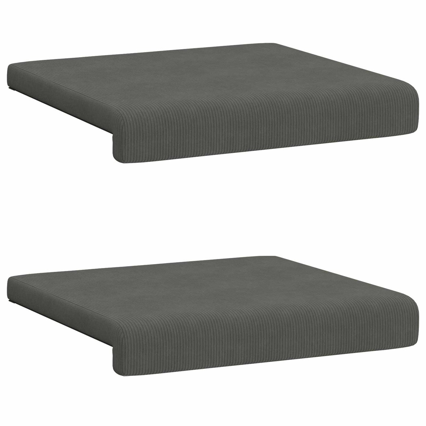 Bench Cushion 2 pcs Corduroy Dark Grey Depth 35 cm