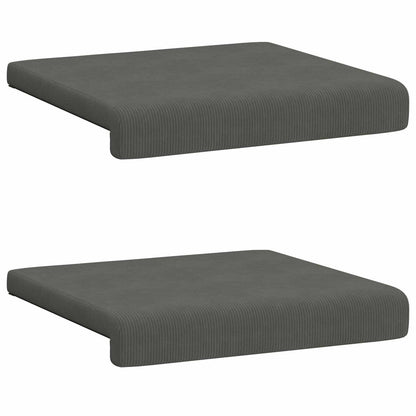 Bench Cushion 2 pcs Corduroy Dark Grey Depth 35 cm