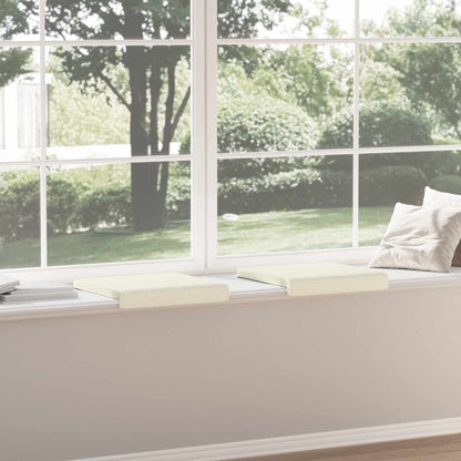 Bench Cushion 2 pcs Corduroy Cream Depth 35 cm