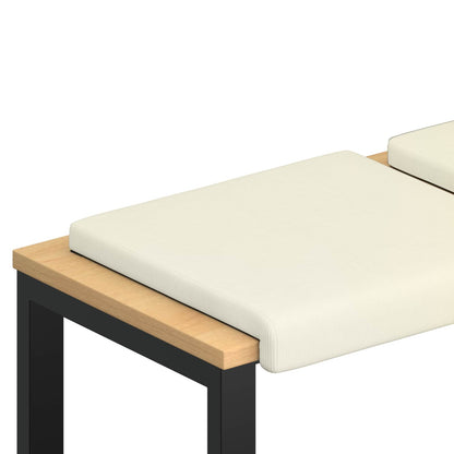 Bench Cushion 2 pcs Corduroy Cream Depth 35 cm