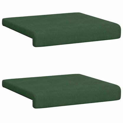 Bench Cushion 2 pcs Corduroy Dark Green Depth 35 cm