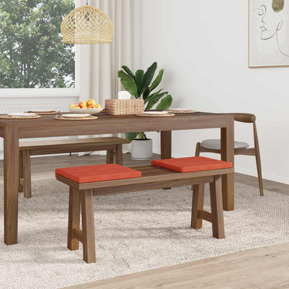 Bench Cushion 2 pcs Corduroy Red Orange Depth 35 cm