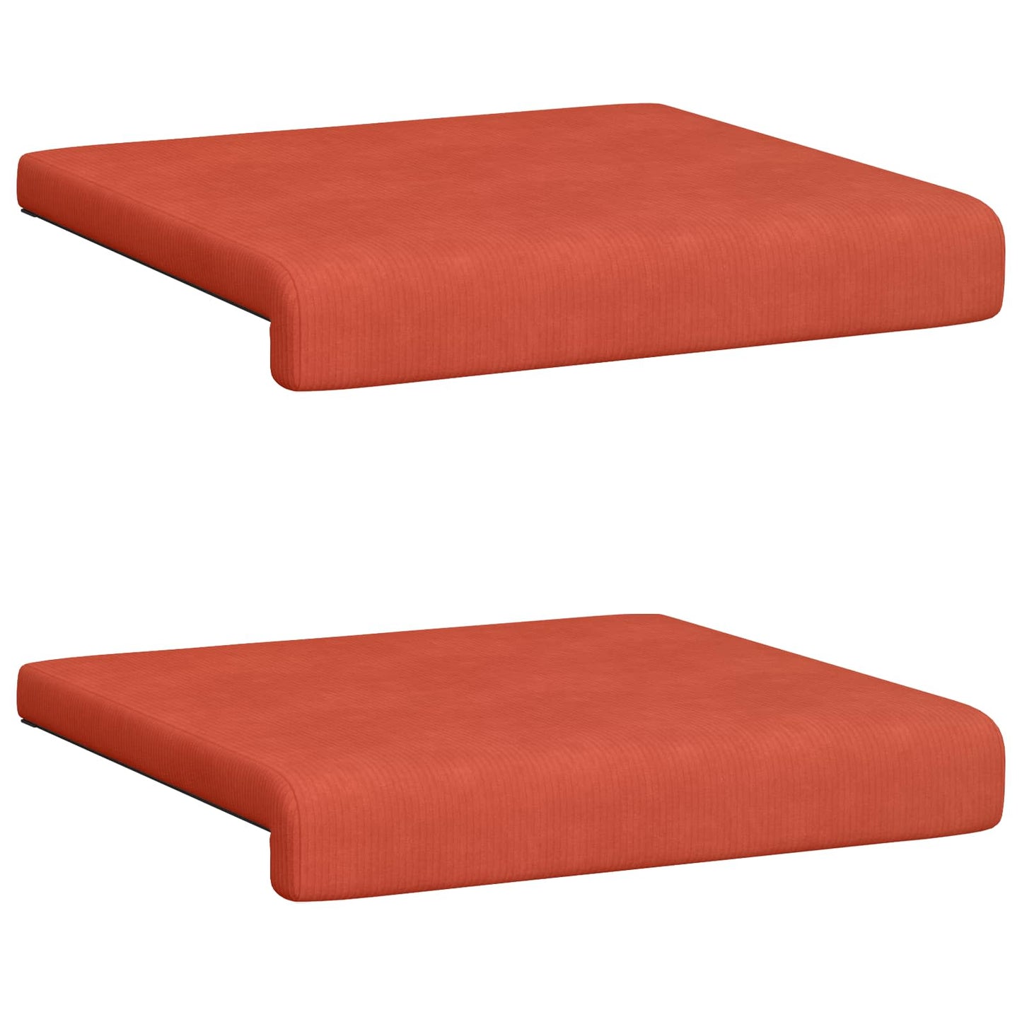 Bench Cushion 2 pcs Corduroy Red Orange Depth 35 cm