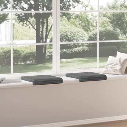 Bench Cushion 2 pcs Plush Corduroy Light Grey Depth 35 cm
