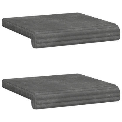 Bench Cushion 2 pcs Plush Corduroy Light Grey Depth 35 cm