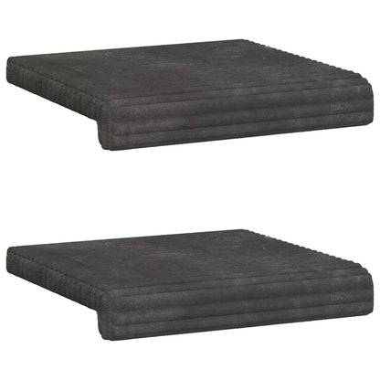 Bench Cushion 2 pcs Plush Corduroy Dark Grey Depth 35 cm