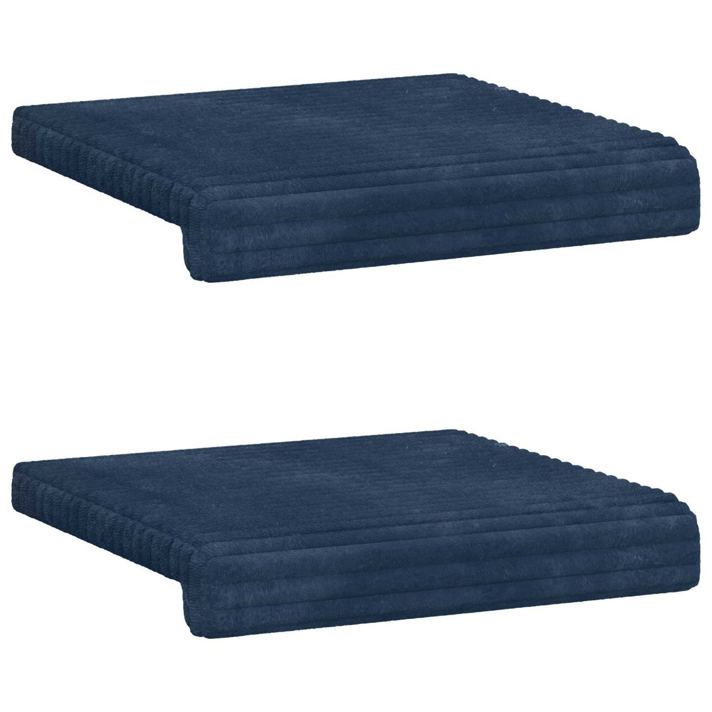 Bench Cushion 2 pcs Plush Corduroy Navy Blue Depth 35 cm