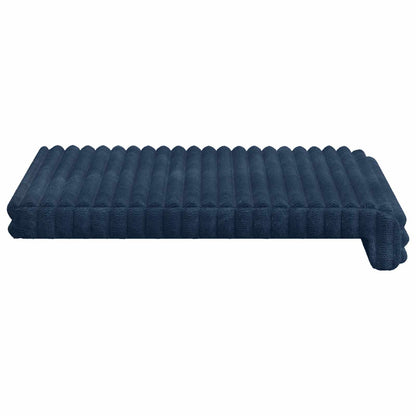 Bench Cushion 2 pcs Plush Corduroy Navy Blue Depth 35 cm
