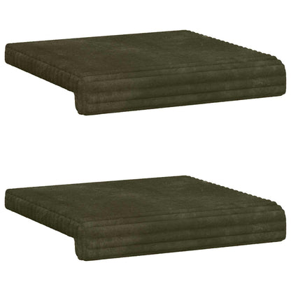 Bench Cushion 2 pcs Plush Corduroy Green Depth 35 cm
