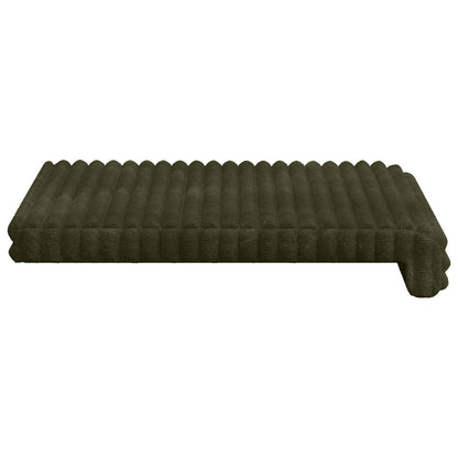 Bench Cushion 2 pcs Plush Corduroy Green Depth 35 cm