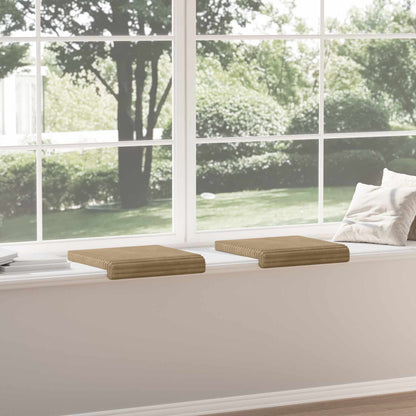 Bench Cushion 2 pcs Plush Corduroy Taupe Depth 35 cm