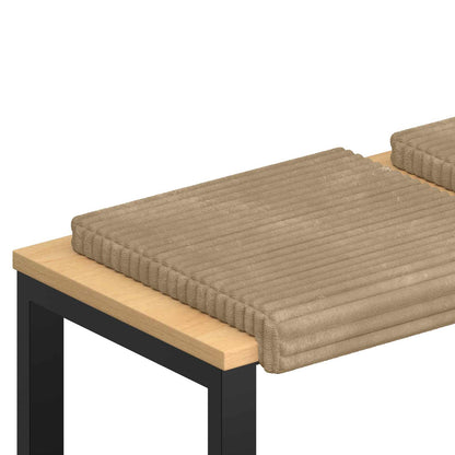 Bench Cushion 2 pcs Plush Corduroy Taupe Depth 35 cm