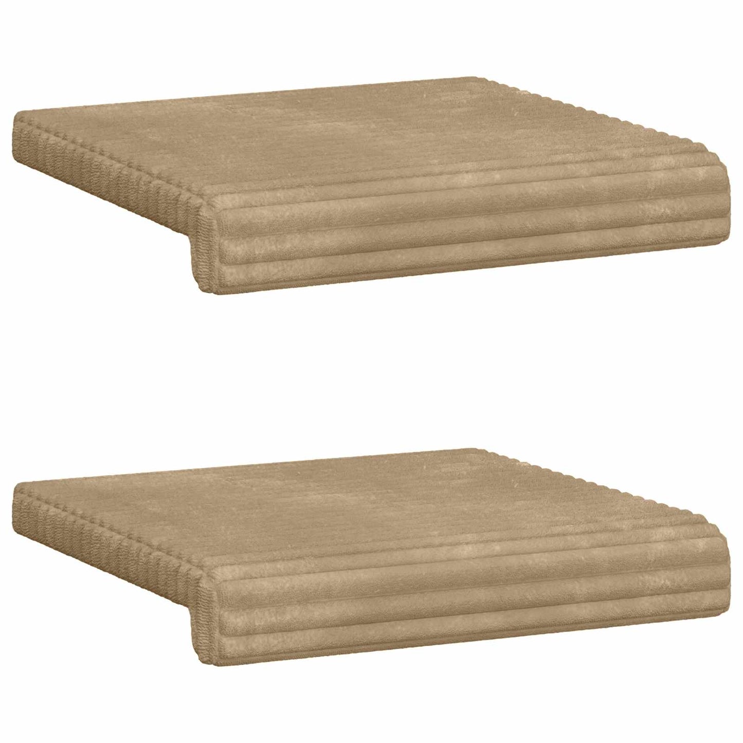 Bench Cushion 2 pcs Plush Corduroy Taupe Depth 35 cm