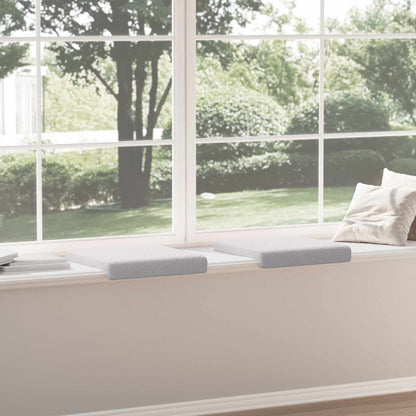 Bench Cushion 2 pcs Sherpa Fabric Light Grey Depth 35 cm